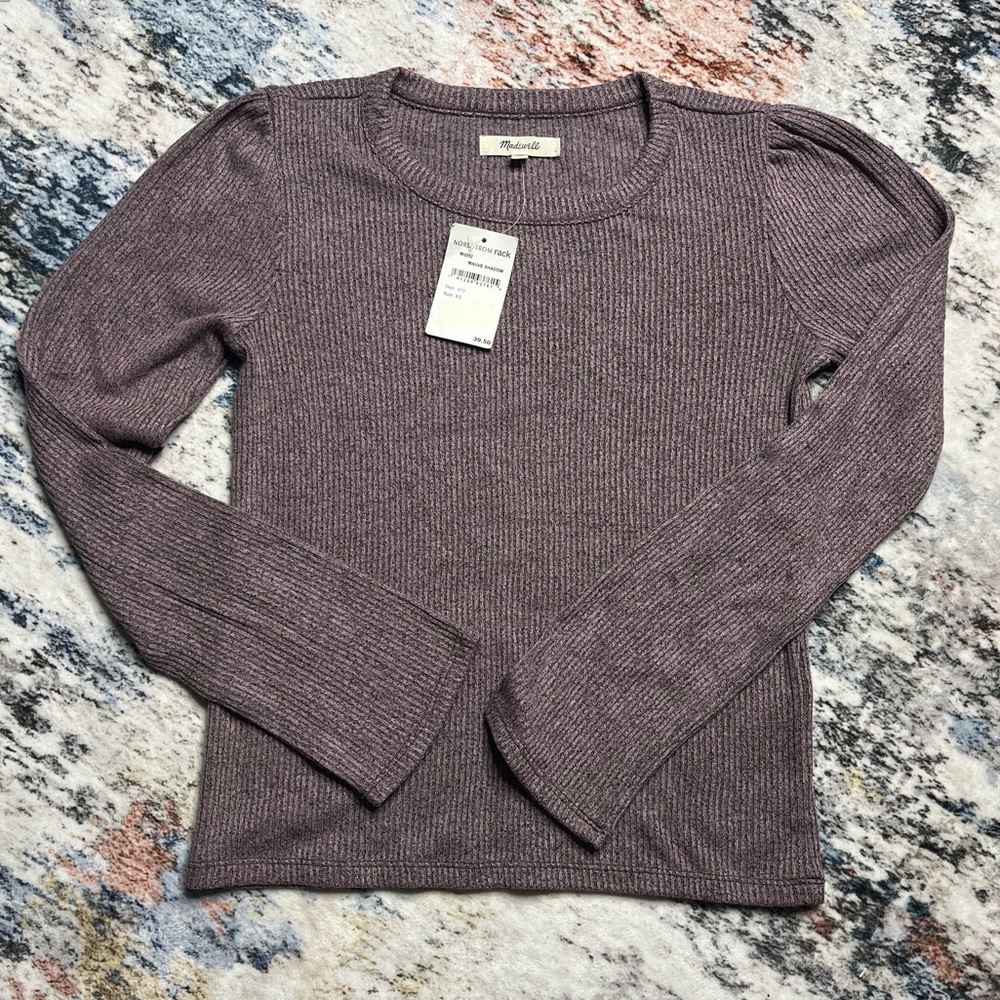 NWT XS Madewell Mauve Long Sleeve